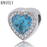 316L Stainless Steel Crystal Heart Beads DIY Jewelry Accessories
