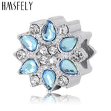 316L Stainless Steel Crystal Flower Beads for DIY Jewelry Making 4pcs