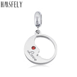 316L Stainless Steel Charm Crystal Round Shape Pendant For DIY Bracelet Necklace
