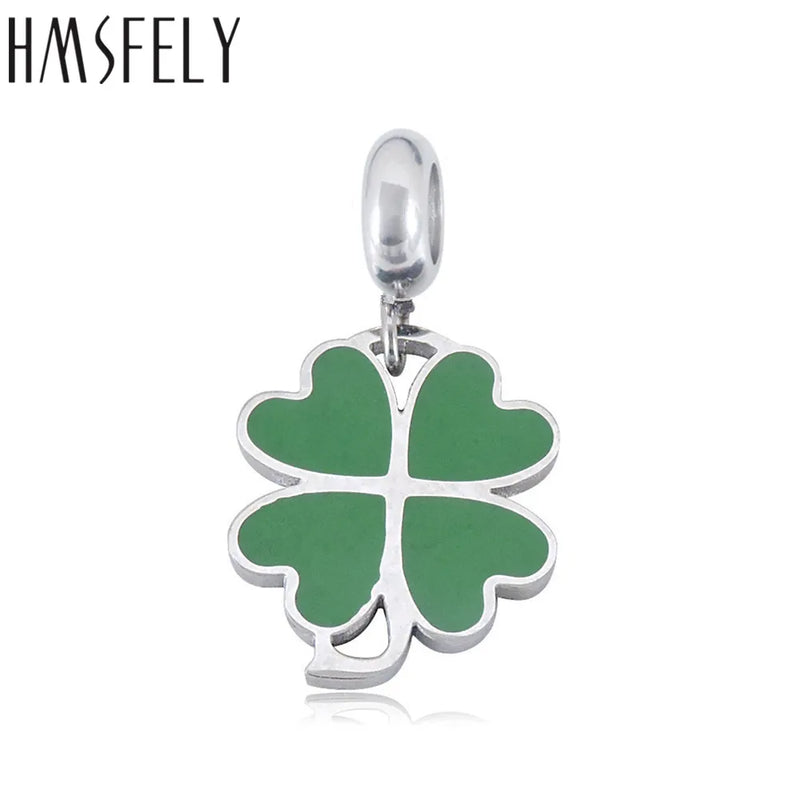 316L Stainless Steel Four Leaf Clover Pendant for DIY Jewelry Making
