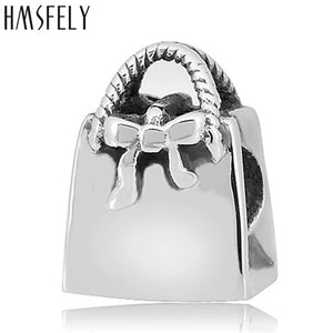 316L Stainless Steel Lady Bag Big Hole Beads DIY Bracelet Necklace