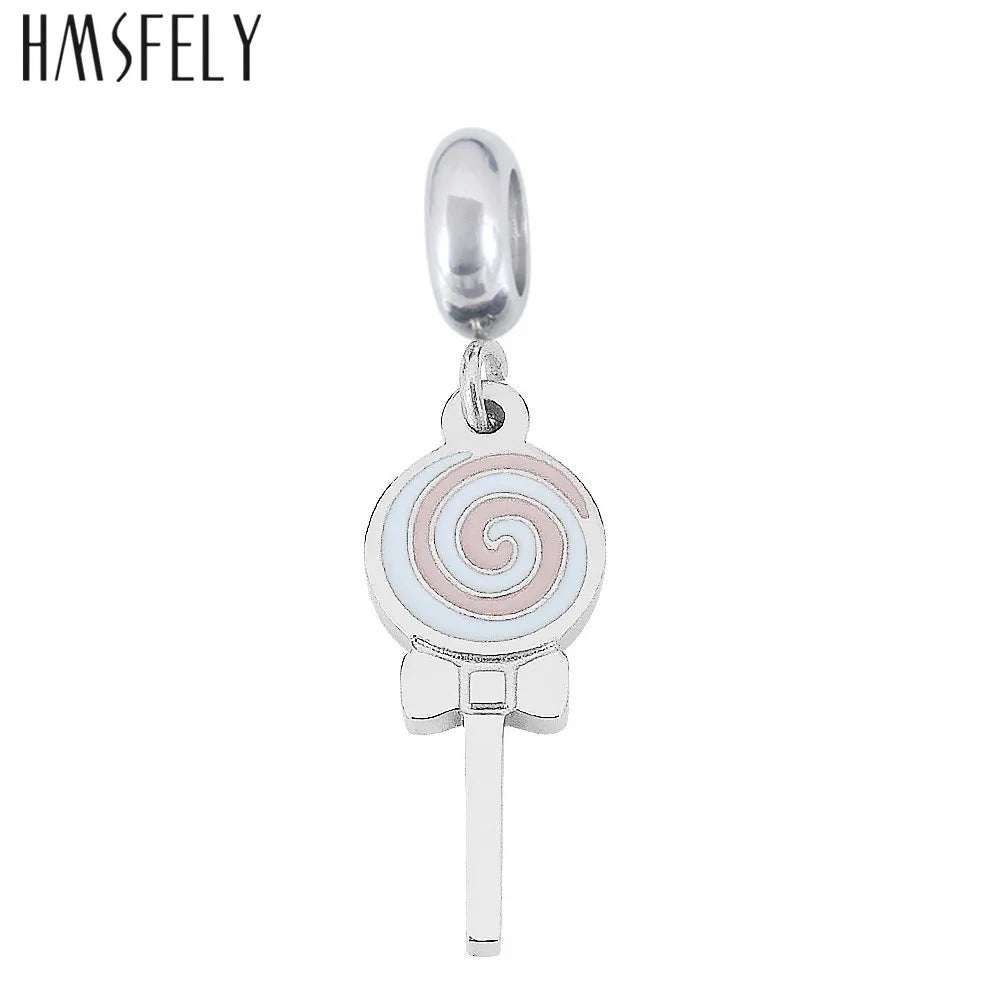 316L Stainless Steel Lollipop Charm Pendant for DIY Jewelry Making