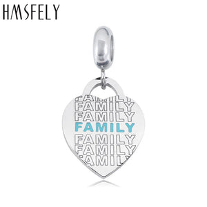 316L Stainless Steel Heart Charm Pendant Family Tags DIY Bracelet Necklace