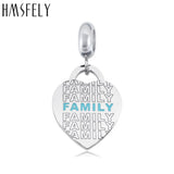 316L Stainless Steel Heart Charm Pendant Family Tags DIY Bracelet Necklace