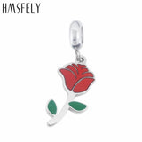 316L Stainless Steel Rose Pendant Charms 4pcs