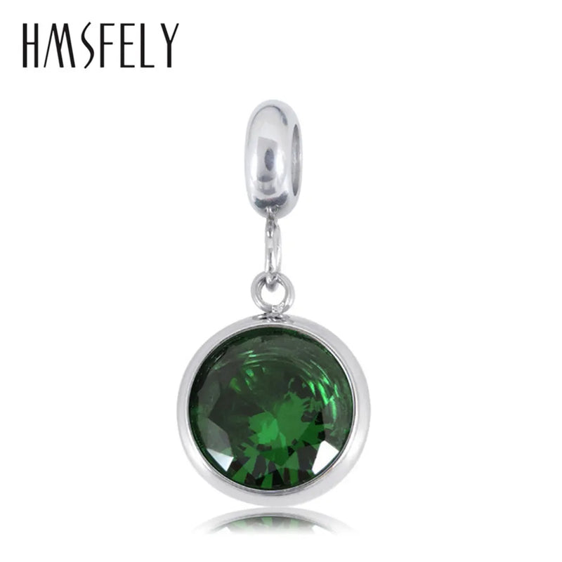 316L Stainless Steel Crystal Charm Pendant Bracelet Necklace Jewelry Making 4pcs