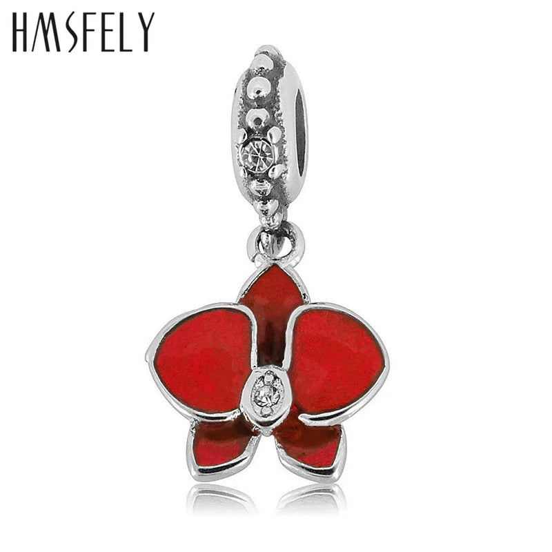 316L Stainless Steel Enamel Flower Pendant for DIY Bracelets Necklace