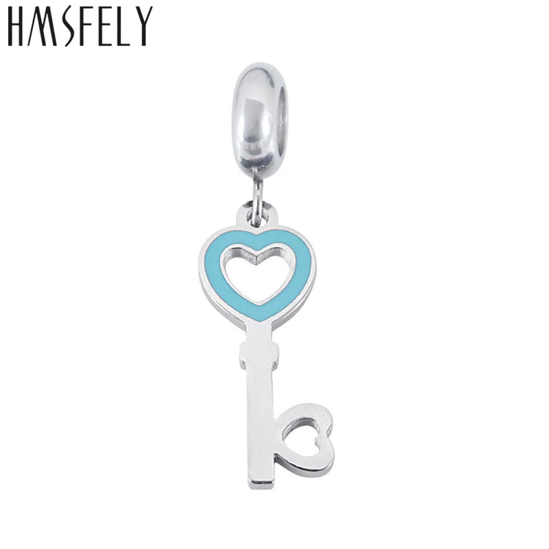 316L Stainless Steel Key Shape Pendant for DIY Jewelry Making