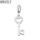 316L Stainless Steel Key Shape Pendant for DIY Jewelry Making