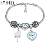 316L Stainless Steel Heart Pendant DIY Bracelet Necklace Accessory