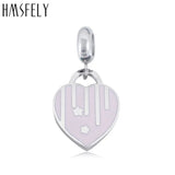 316L Stainless Steel Pink Love Heart Charm Pendant for DIY Bracelets Necklace