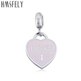 316L Stainless Steel Pink Heart Pendant Charm for DIY Bracelets Necklace