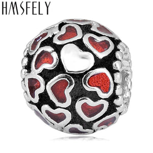 316l Stainless Steel Large Hole Ball Beads for Charm Bracelets Heart Pattern