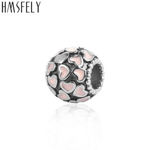 316l Stainless Steel Large Hole Ball Beads for Charm Bracelets Heart Pattern