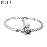 316L Stainless Steel Bear Beads European Charm Beads DIY Bracelet 4pcs