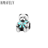 316L Stainless Steel Bear Beads European Charm Beads DIY Bracelet 4pcs