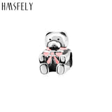 316L Stainless Steel Bear Beads European Charm Beads DIY Bracelet 4pcs