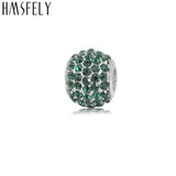 316l Stainless Steel Pink Green European Crystal Charm Beads