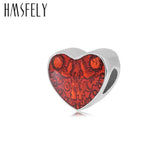 316L Stainless Steel Red Rose Heart Beads European Charm Bracelets Making