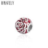 Enamel Rose Beads for DIY Jewelry Making