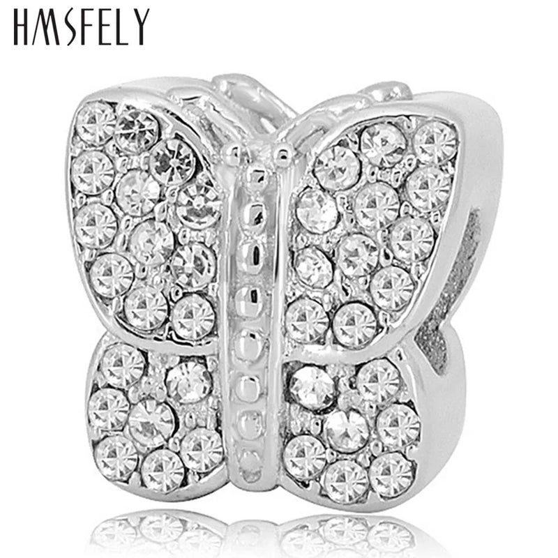 European Crystal Butterfly Beads DIY Bracelet Jewelry Making
