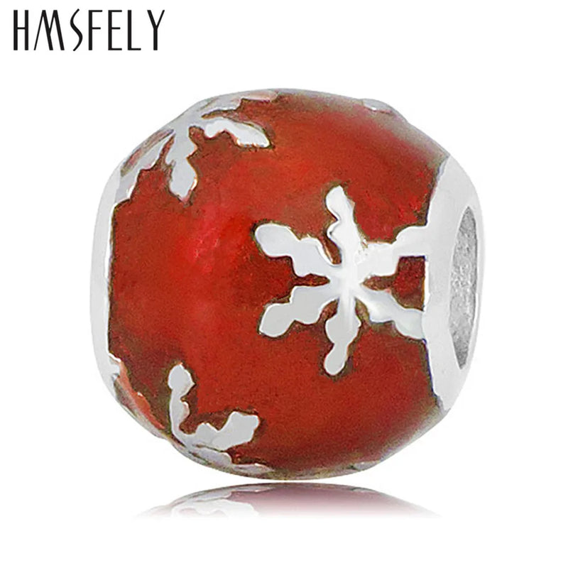 Snowflake Enamel Beads for DIY Bracelet Necklace Jewelry Making