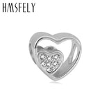 European Hearts Beads Stainless Steel Charm Bead for Bracelets