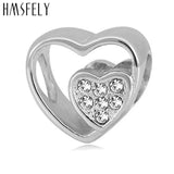 European Hearts Beads Stainless Steel Charm Bead for Bracelets