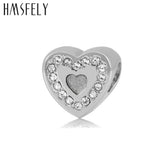 European Crystal Heart Beads Stainless Steel Charms for Bracelet Making