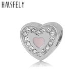 European Crystal Heart Beads Stainless Steel Charms for Bracelet Making