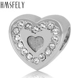 European Crystal Heart Beads Stainless Steel Charms for Bracelet Making