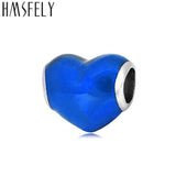 European Heart Enamel Beads Stainless Steel Charm for Bracelets