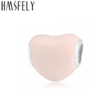 European Heart Enamel Beads Stainless Steel Charm for Bracelets
