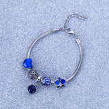 European Heart Enamel Beads Stainless Steel Charm for Bracelets