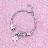 European Pink Butterfly Beads DIY Bracelet Jewelry 316l Stainless Steel Big Hole