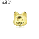 316l Stainless Steel Cat Bead European Big Hole Charm Bracelet Jewelry