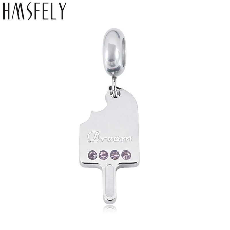 Popsicle Pendant DIY Jewelry Making 316L Stainless Steel Dangles 4pcs