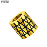 Striped Pattern Stainless Steel Beads for Leather Bracelet Making