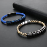 Striped Pattern Stainless Steel Beads for Leather Bracelet Making