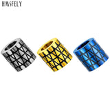 Striped Pattern Stainless Steel Beads for Leather Bracelet Making