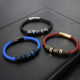 Striped Pattern Stainless Steel Beads for Leather Bracelet Making
