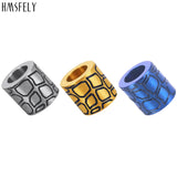 Stainless Steel Leopard Pattern Tube Bead for Men Bracelet Making