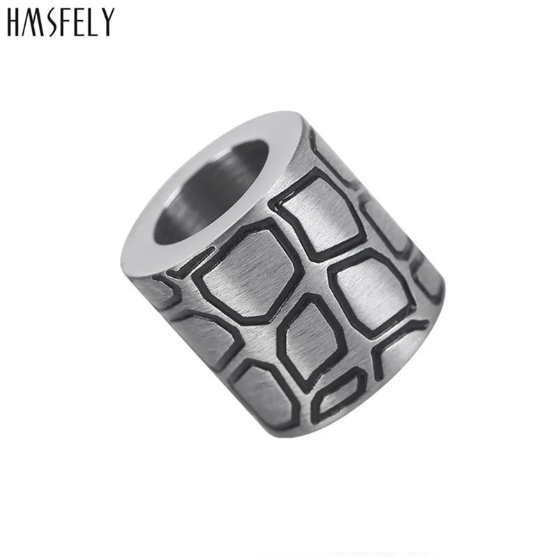 Stainless Steel Leopard Pattern Tube Bead for Men Bracelet Making