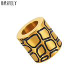Stainless Steel Leopard Pattern Tube Bead for Men Bracelet Making