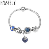 Stainless Steel Cat Eye Beads Pendant DIY Charms Bracelet Necklace