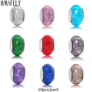 10Pcs Lampwork Beads For DIY Charm Bracelets Jewelry Making