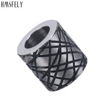 Stainless Steel Stripe Pattern Beads 6mm 8mm Cylinder Bead
