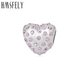 Titanium Steel Pink Crystal Heart Charm Beads DIY Bracelet Necklace Jewelry
