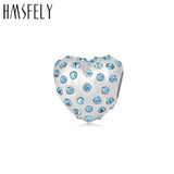 Titanium Steel Pink Crystal Heart Charm Beads DIY Bracelet Necklace Jewelry