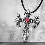 Gothic Double Dragon Sword Cross Pendant Necklace